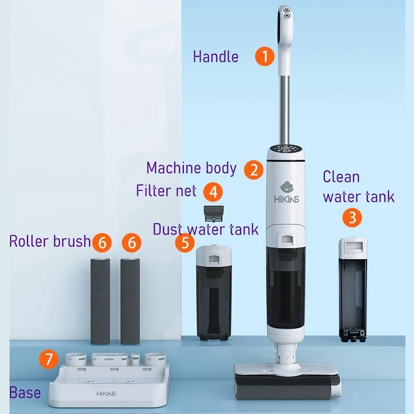 a Home Floor Scrubber with Dual Brush Rolls and Dual Water Sprayers for Deep Cleaning