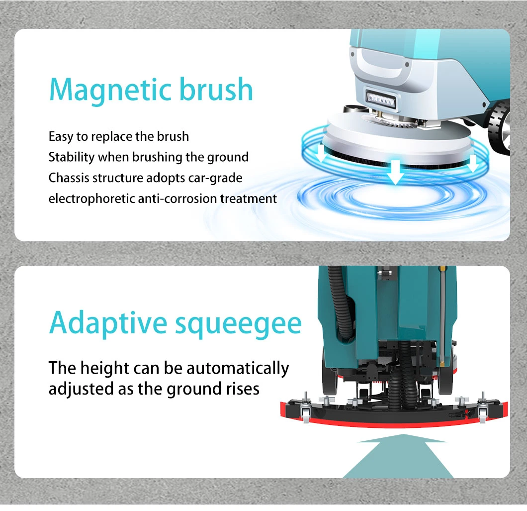 Small Electric Floor Washing Auto Scrubber Tile Cleaning Machine for Airport Supermarket