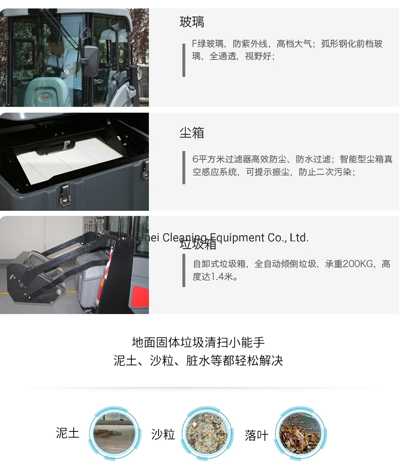 Battery Operation Street Design Full Cover Cabin Road Sweeper (S1900ED) for Cleaning Road and Garden Brick Paved Floor
