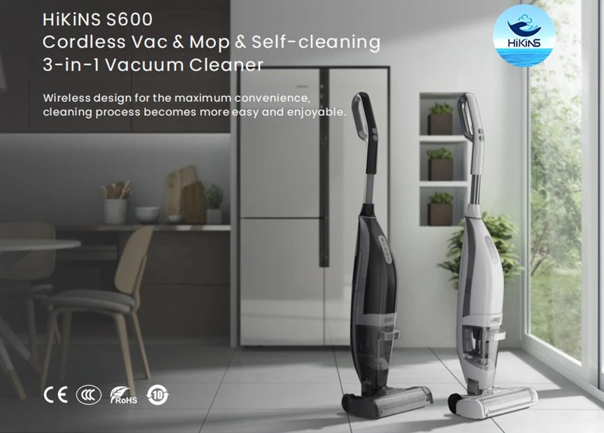 Hikins S600 Best Vacuum Cleaner Floor Scrubber with 8000PA Suction