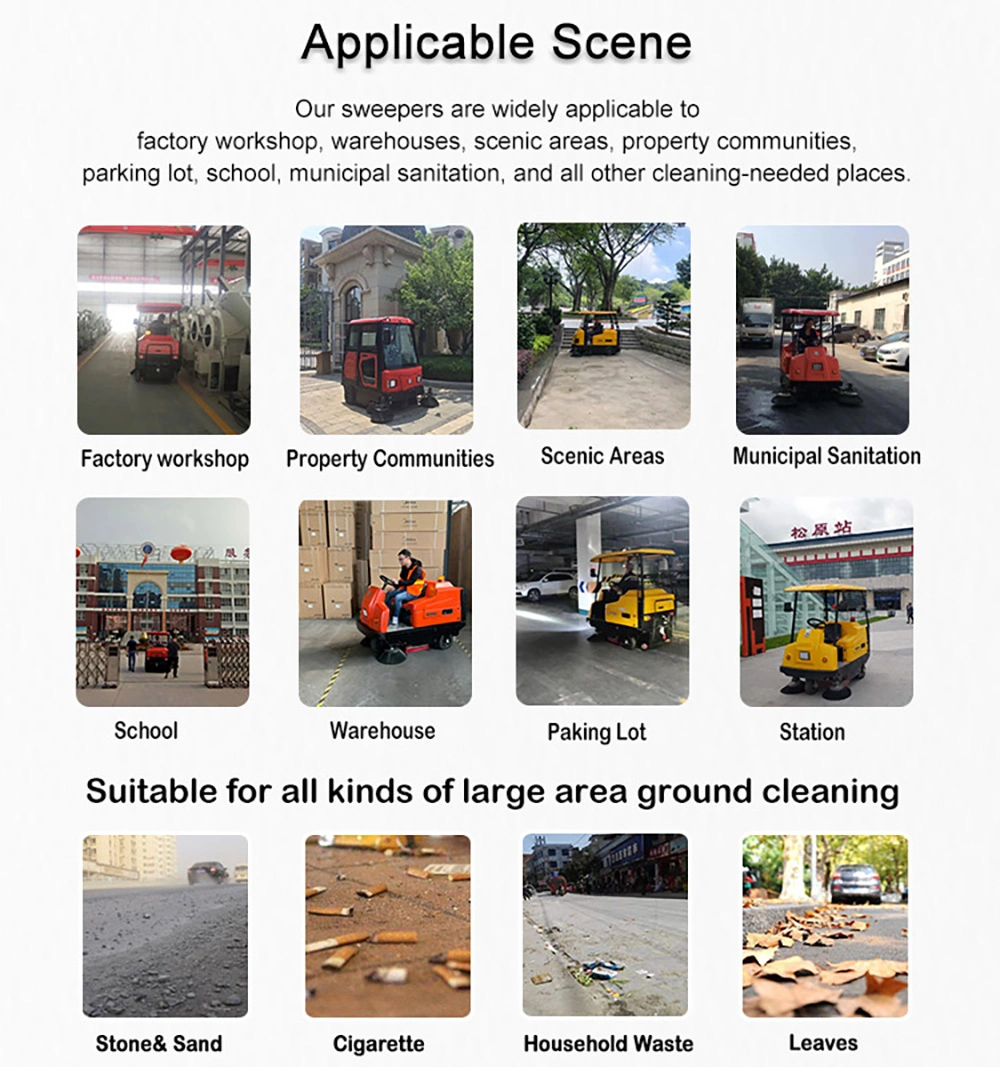 Factory School Parking Lot Warehouse Commercial Cleaning Machine Electric Road Street Floor Vacuum Sweeper