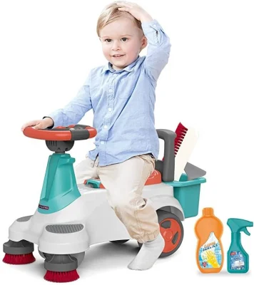 Toddler Ride on Toys Potty Training Toilet Street Sweeper Toy 3 in 1 Kids Car Toys Ride-Ons with Potty Storage Compartment Riding Toys