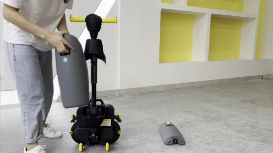 Dual-Brush Floor Scrubber Wet Industrial Floor Sweeper Battery Cordless Self-Cleaning Mop
