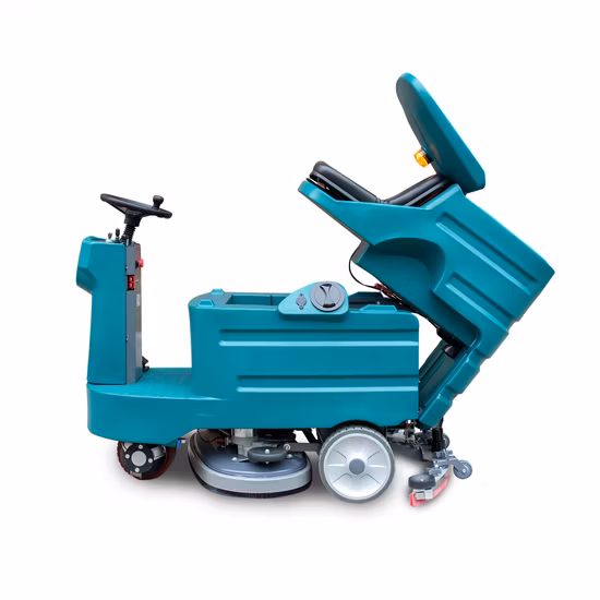 Electric Ride on Industrial/Commercial Automatic Floor Scrubber by Battery Ground Road Street Washing Cleaning Machine for Parking Lot Hospital Warehouse
